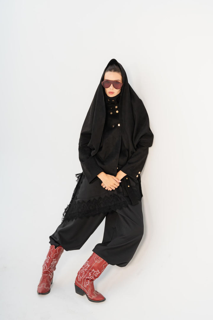 Black Milan draped jacket