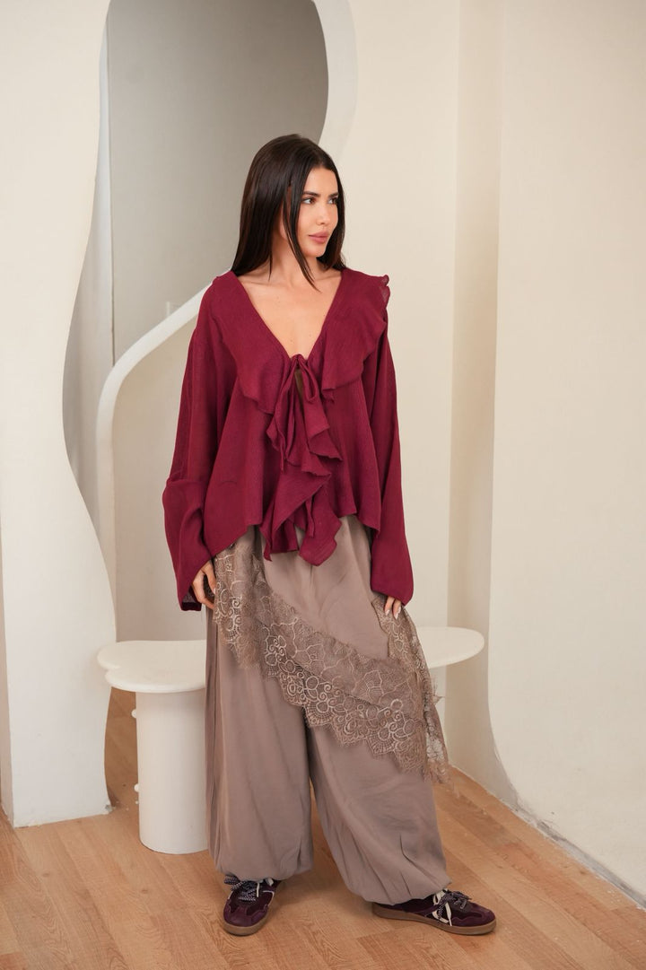 Burgundy Amelie blouse
