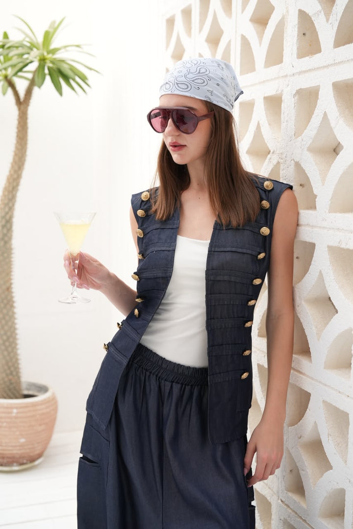 Riviera blue denim set