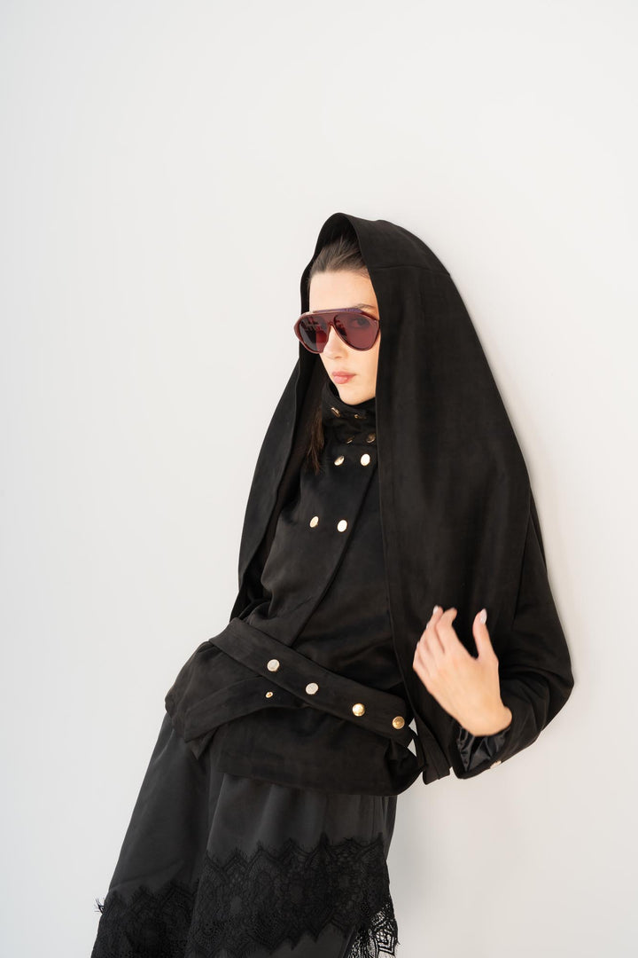 Black Milan draped jacket