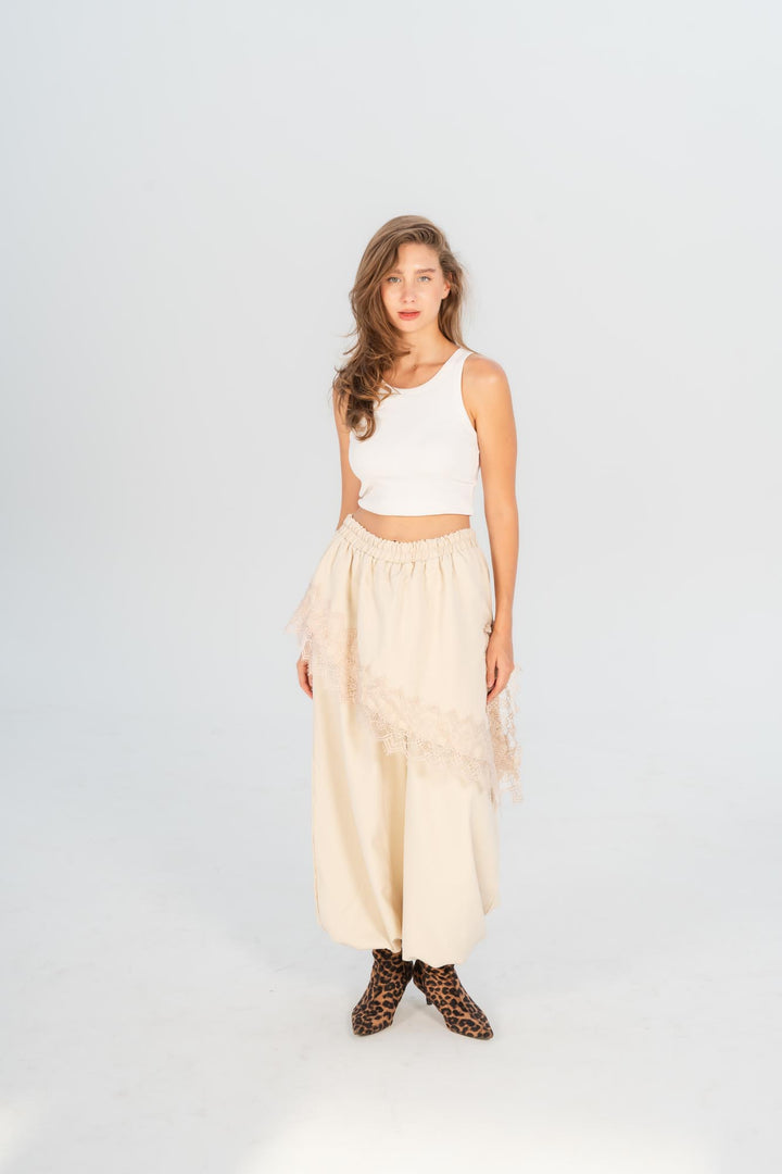 Layover lace pants