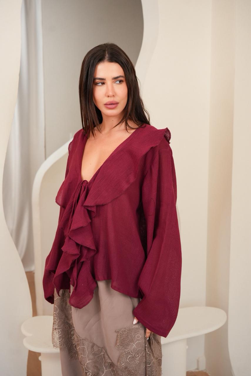 Burgundy Amelie blouse