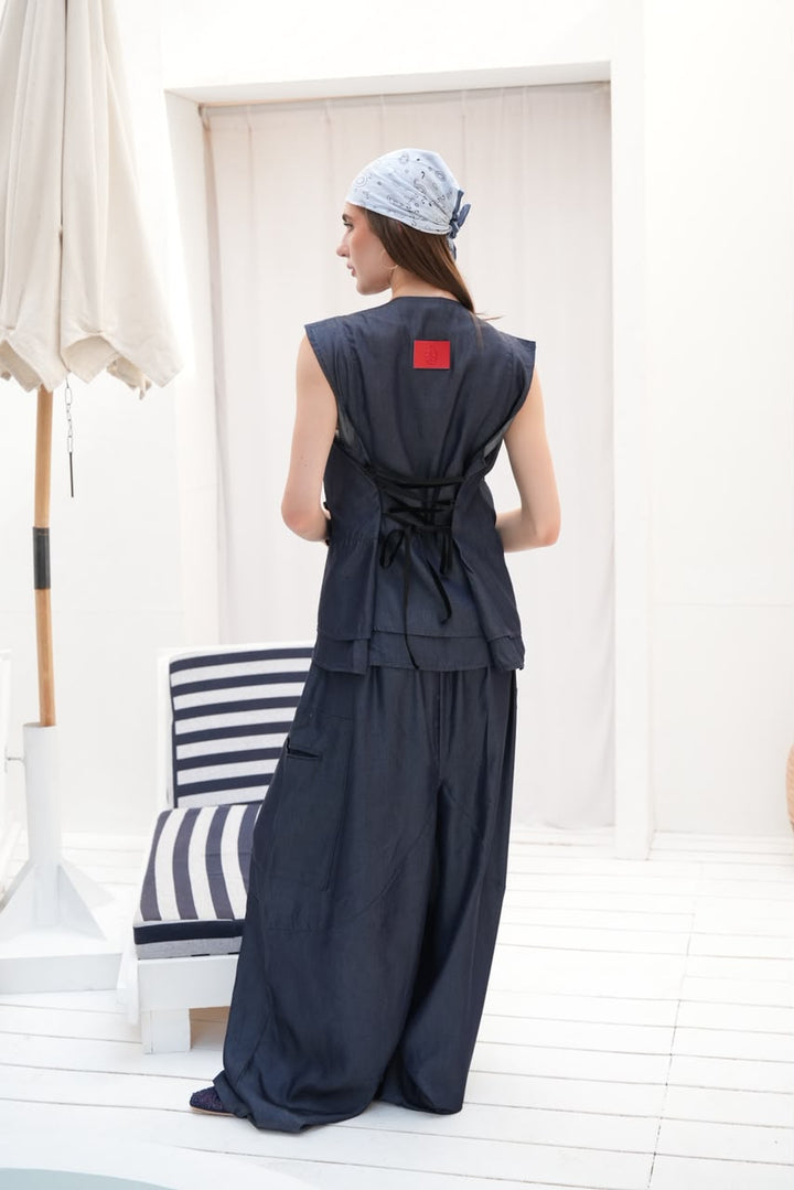 Riviera blue denim set