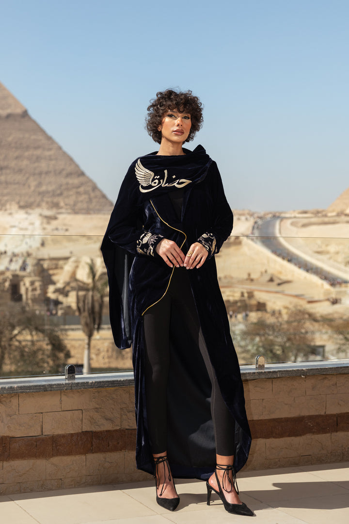 حضاره high low blazer with shawl (PRE ORDER 7 days)