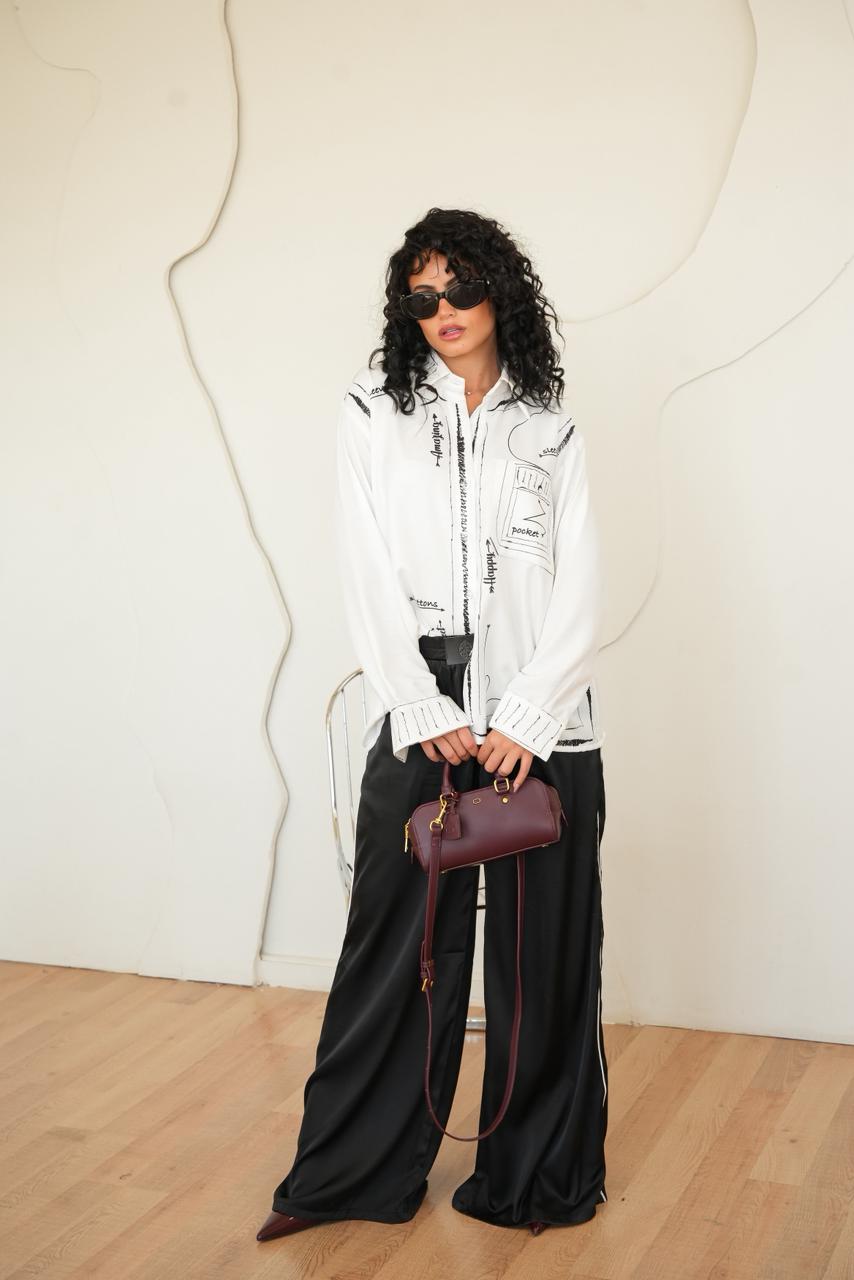 Black Vela satin pants