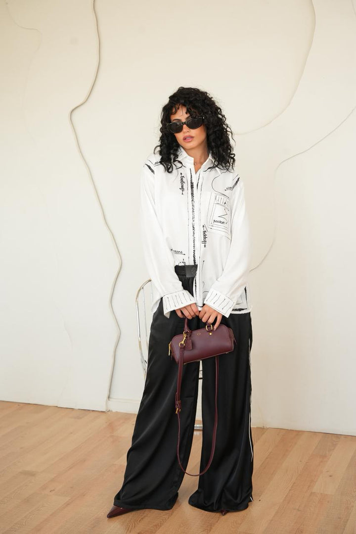 Black Vela satin pants