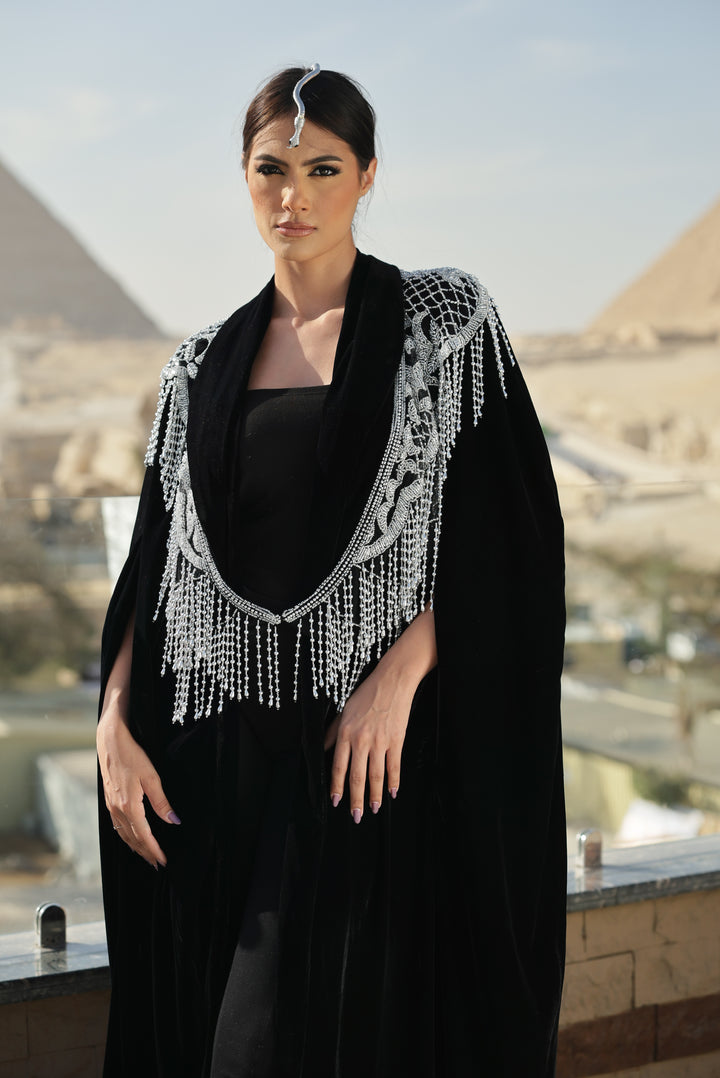 Silver tassels askim + velvet cape