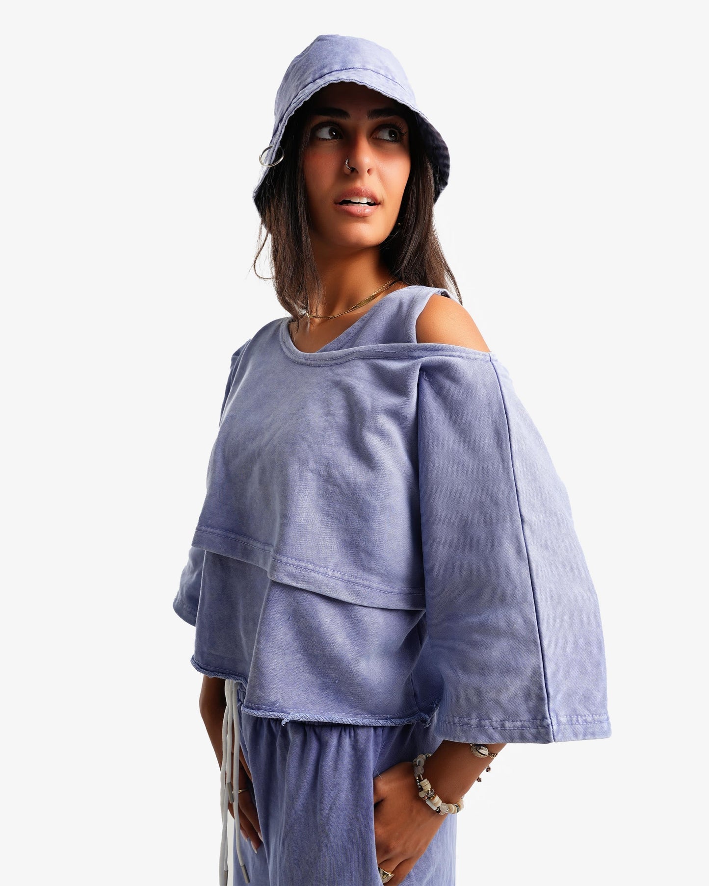 Washed Blue Loose Cut Tee