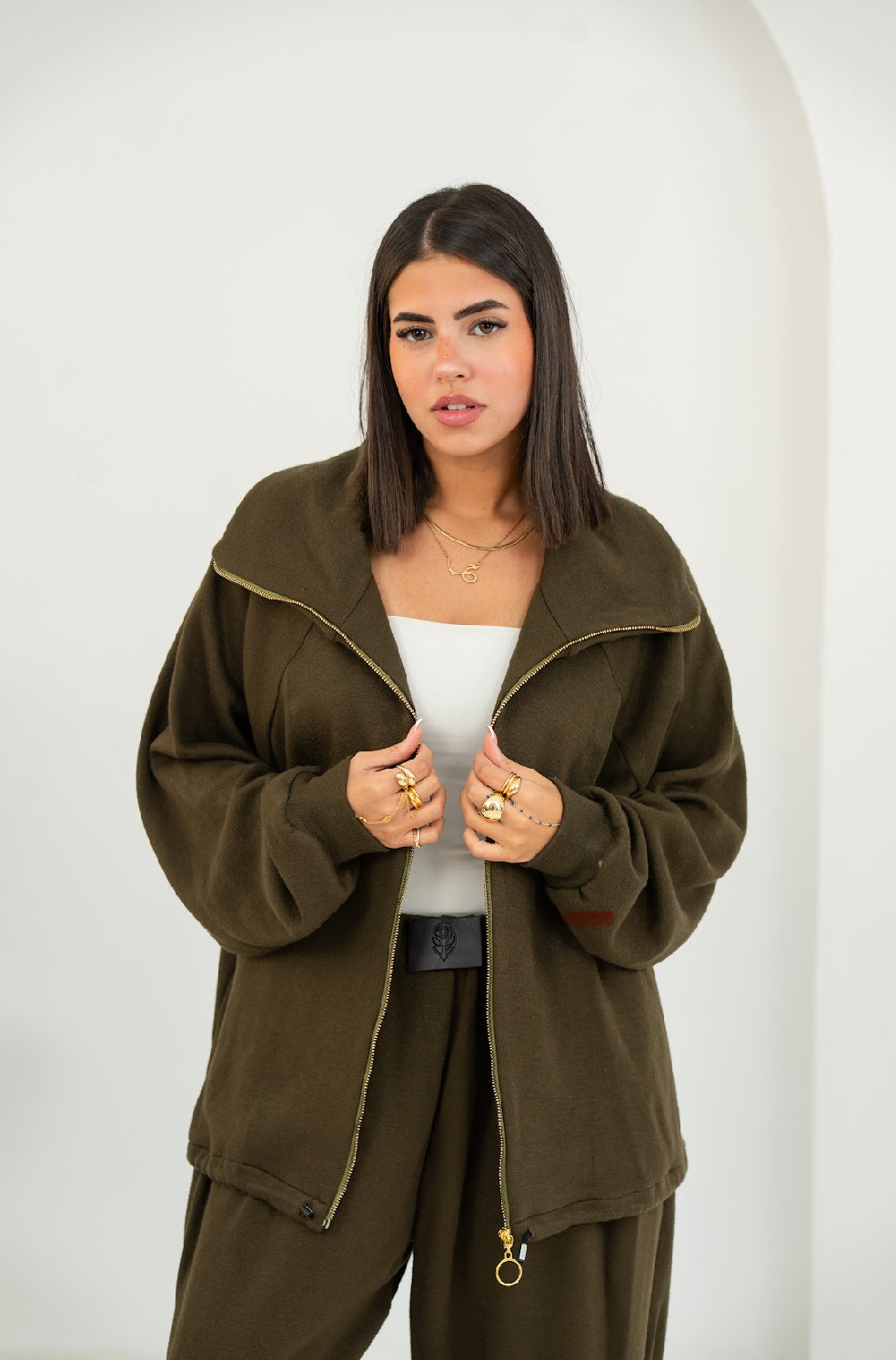 Serra Olive Tricot Set