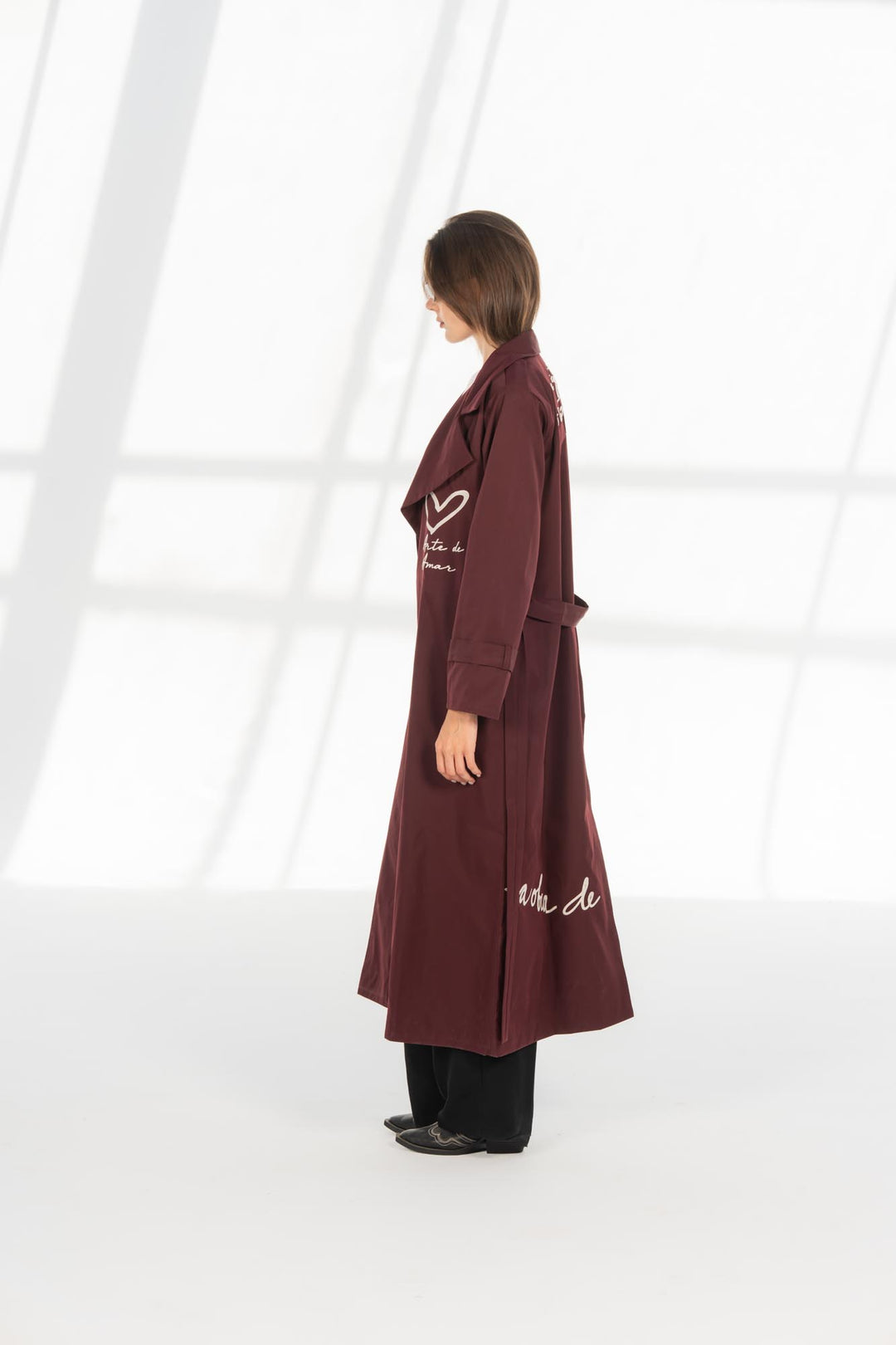 Burgundy longline Amor coat