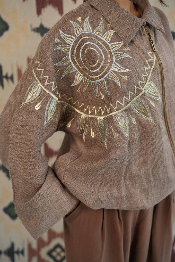 Sunrays zipper jacket (pure linen)