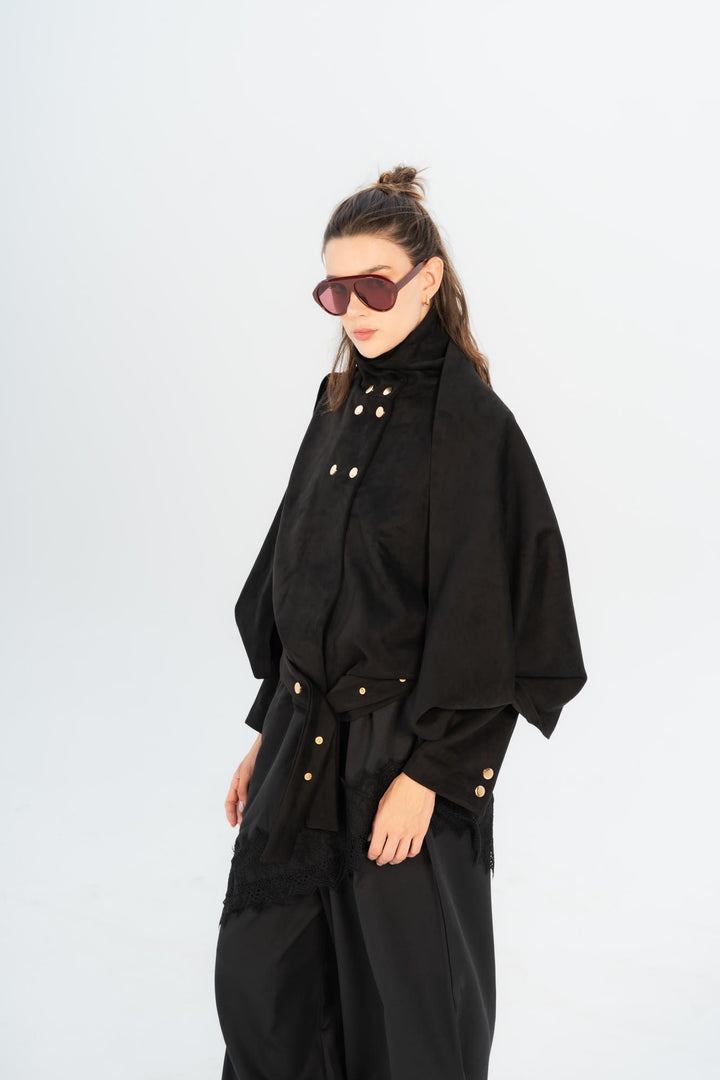 Black Milan draped jacket