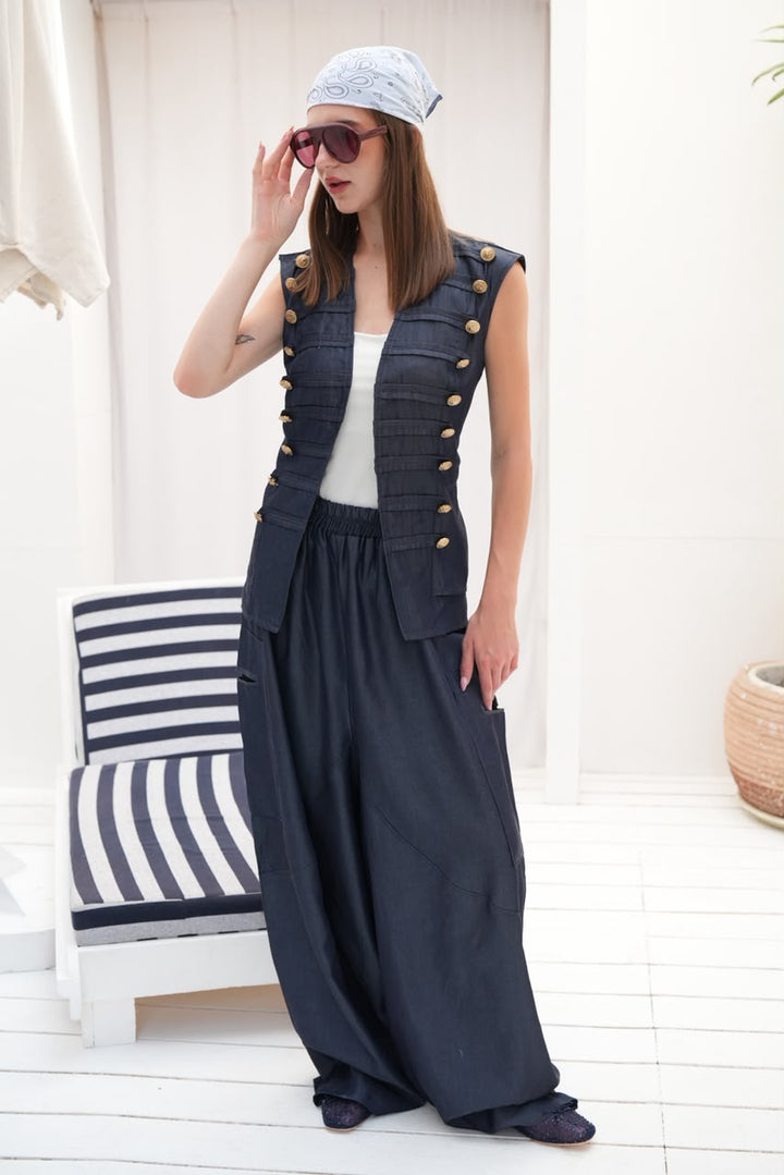 Riviera blue denim set