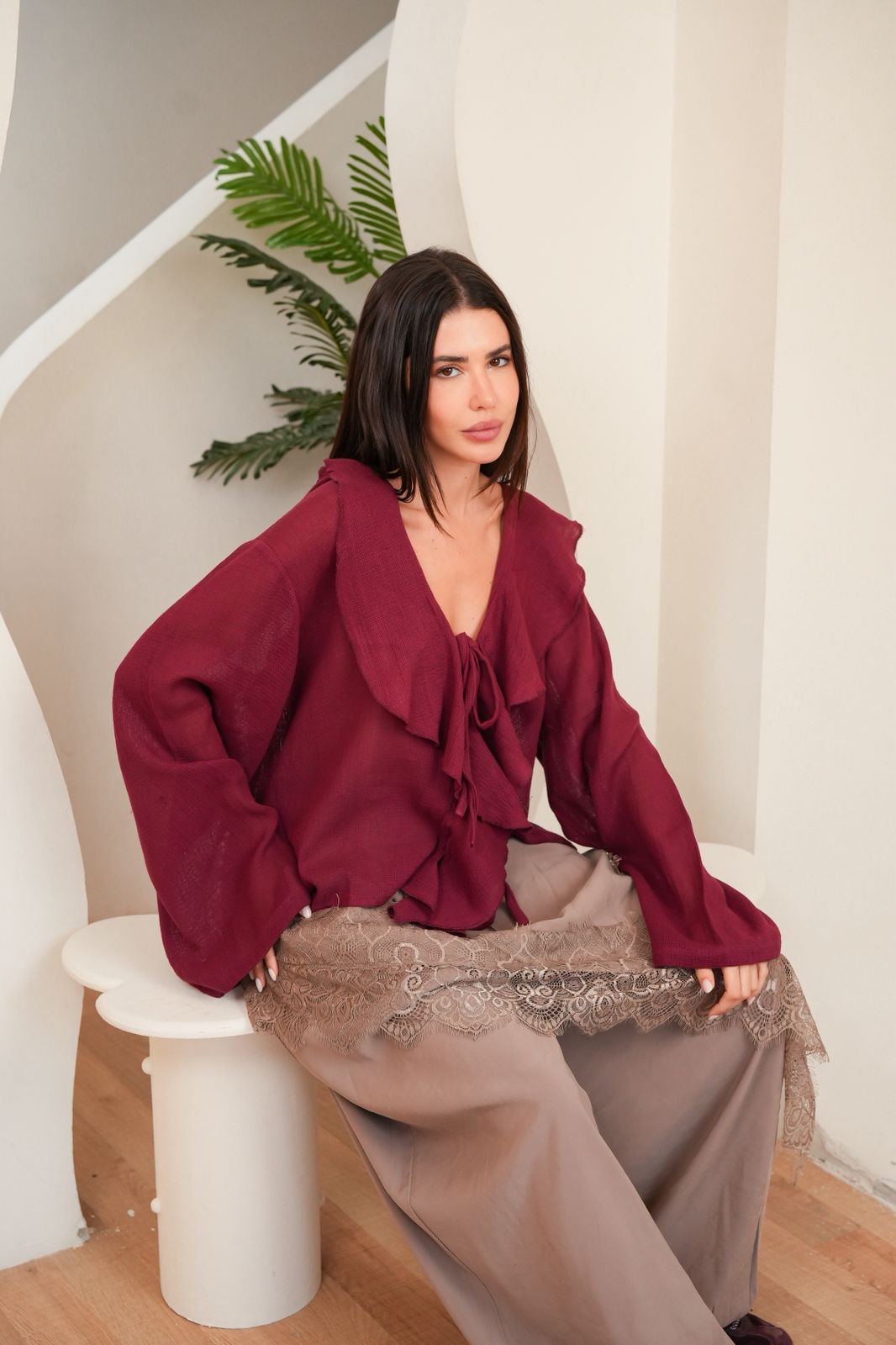 Burgundy Amelie blouse
