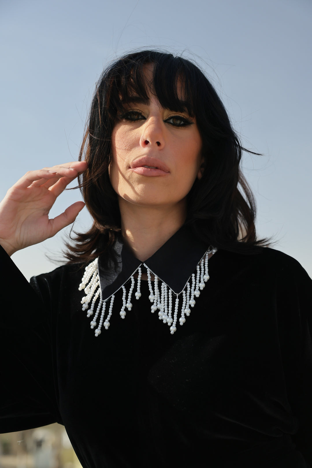 Tassels white beads collars