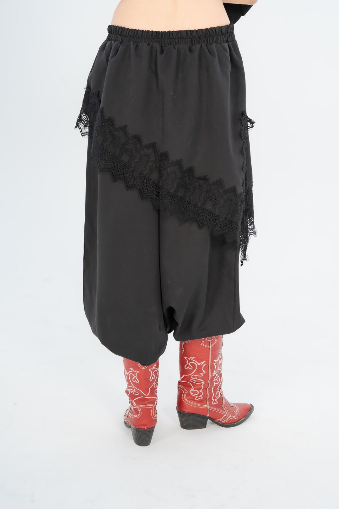 Black layover lace pants