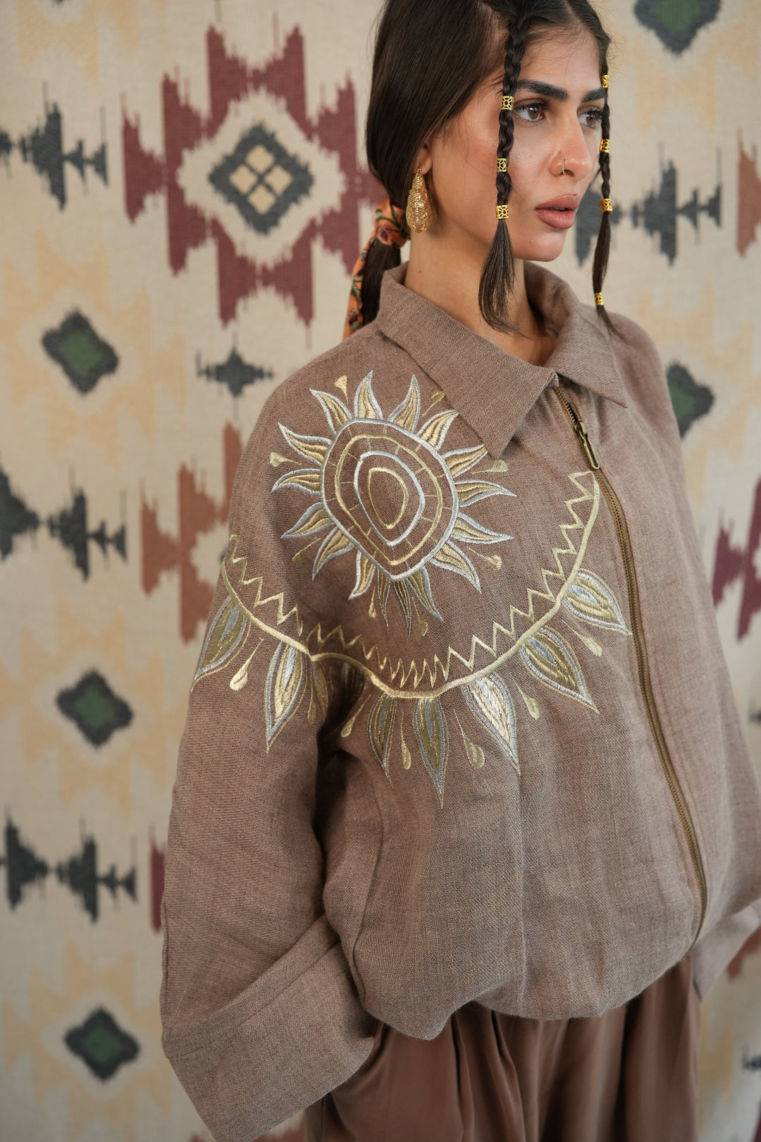 Sunrays zipper jacket (pure linen)