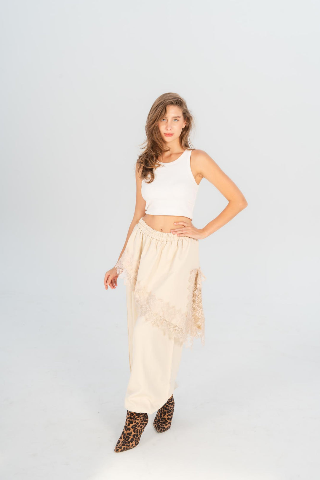 Layover lace pants