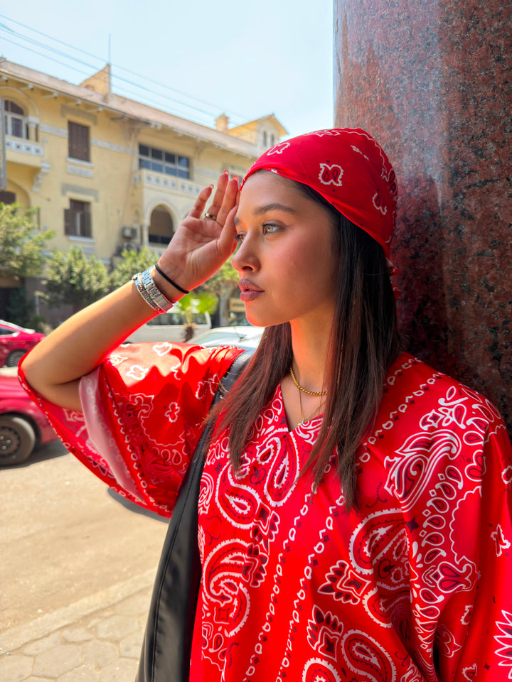RED BANDANA SCARF