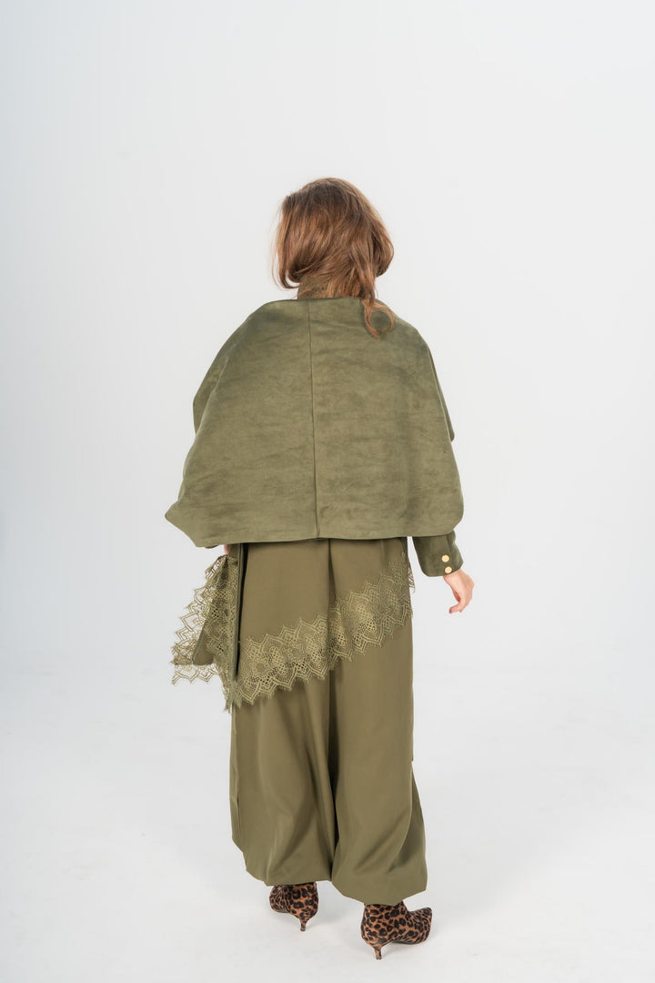 Olive milan draped jacket