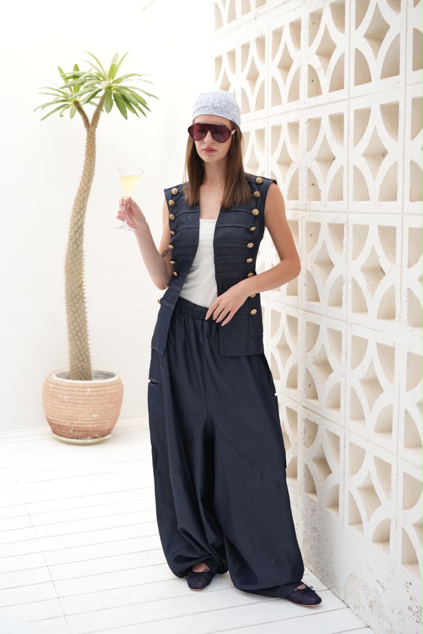 Riviera blue denim set