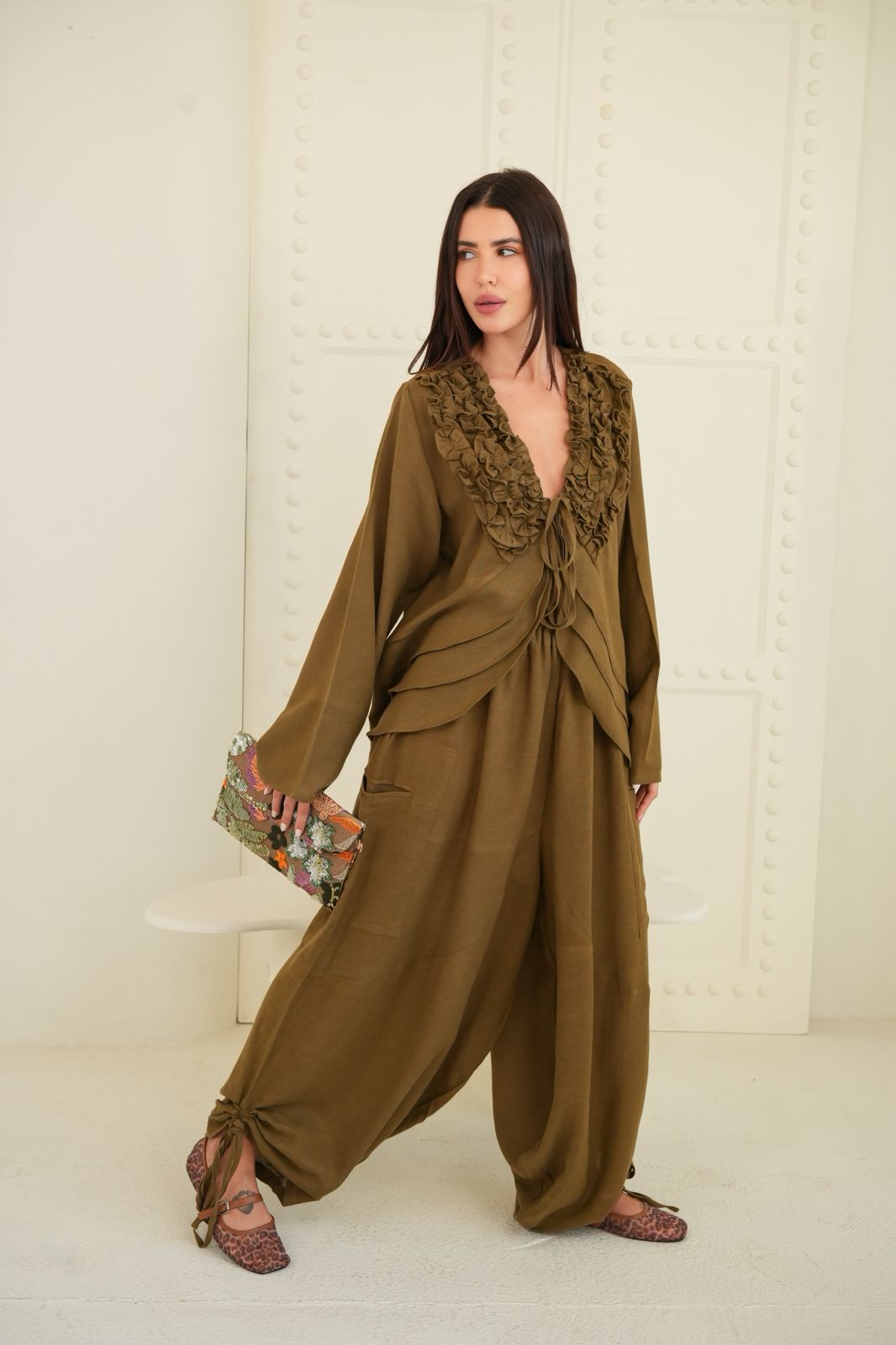Olive ballon pants
