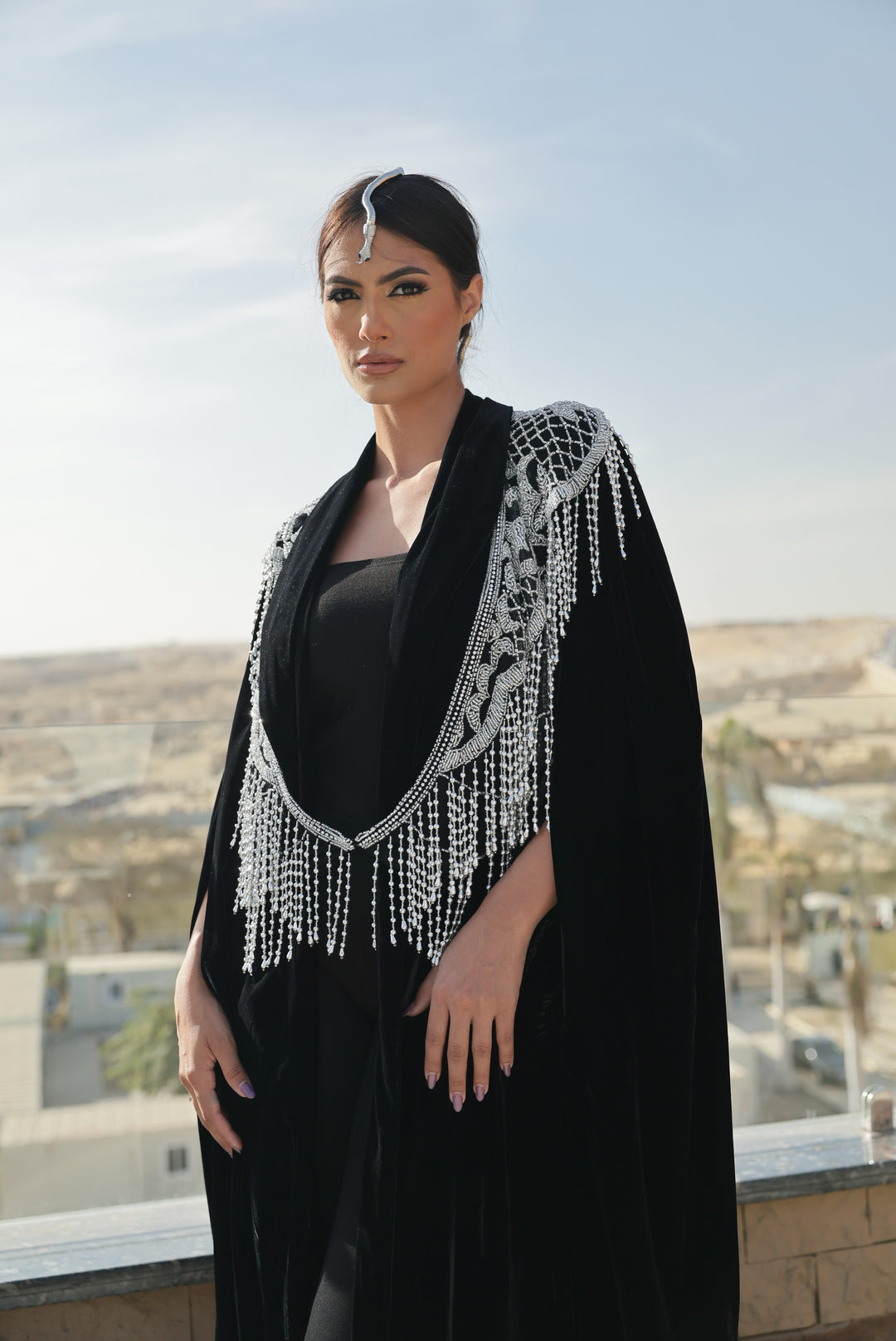 Silver tassels askim + velvet cape