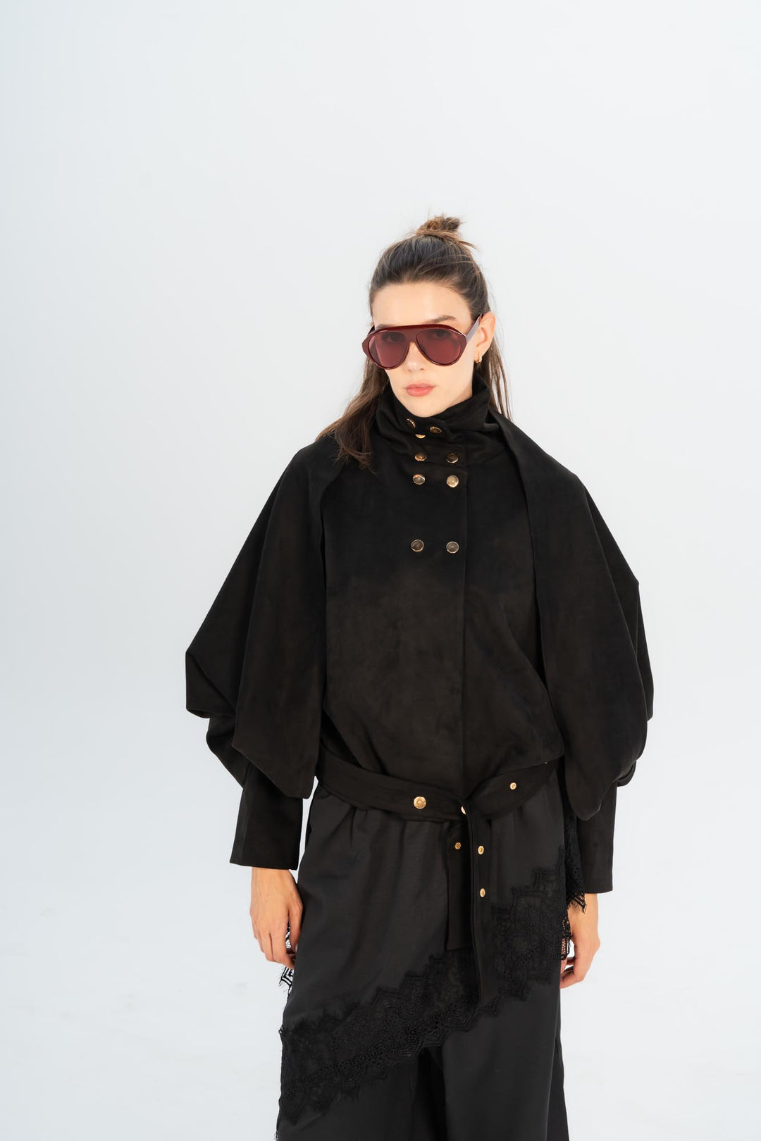 Black Milan draped jacket