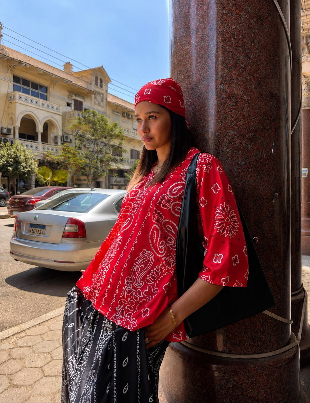 RED BANDANA BLOUSE