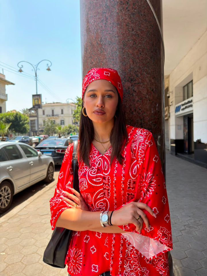 RED BANDANA BLOUSE