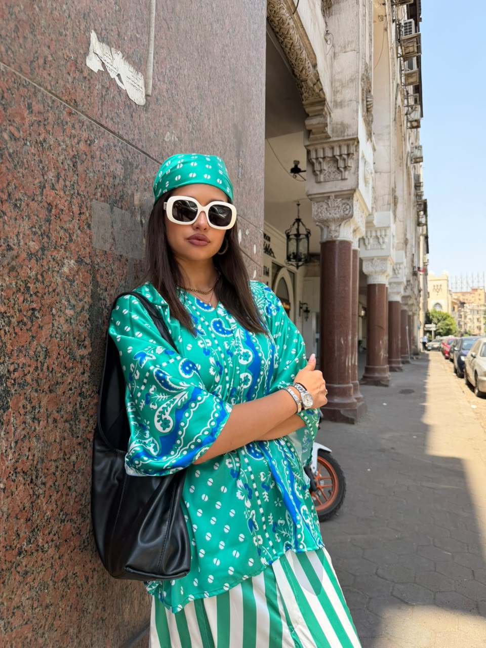 BLUE BANDANA BLOUSE