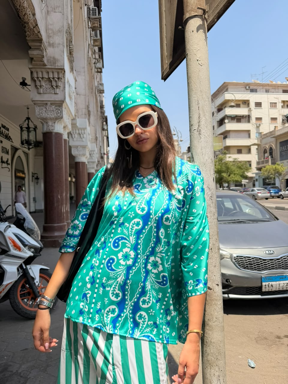 BLUE BANDANA BLOUSE