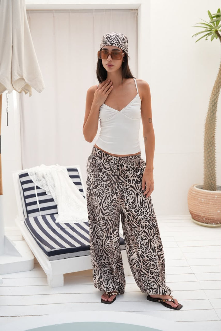 Capri stripe pants (leopard )