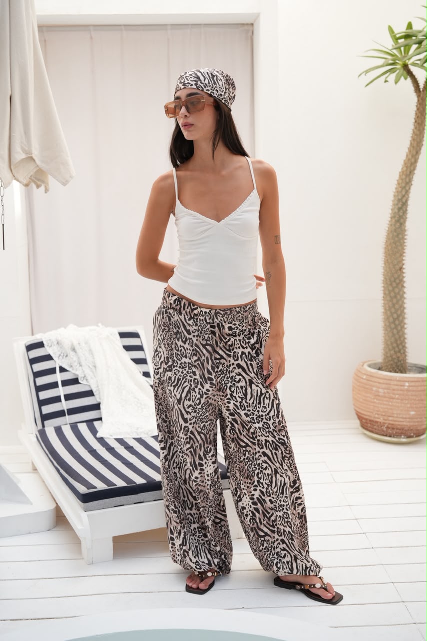 Capri stripe pants (leopard )