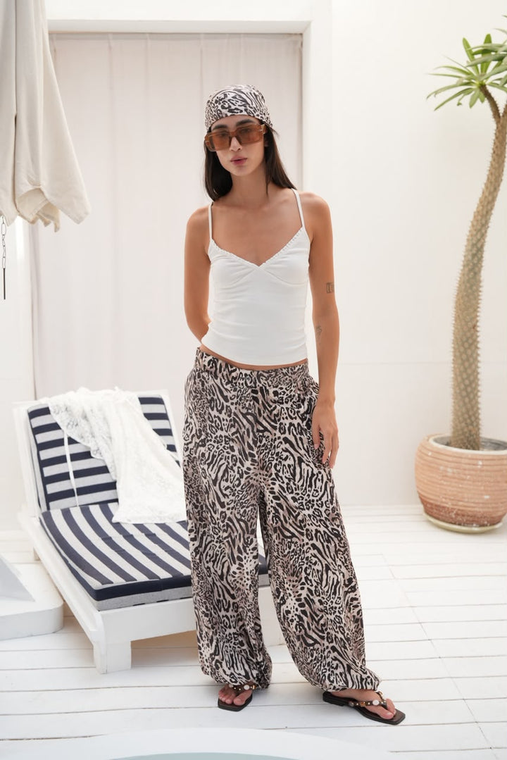 Capri stripe pants (leopard )