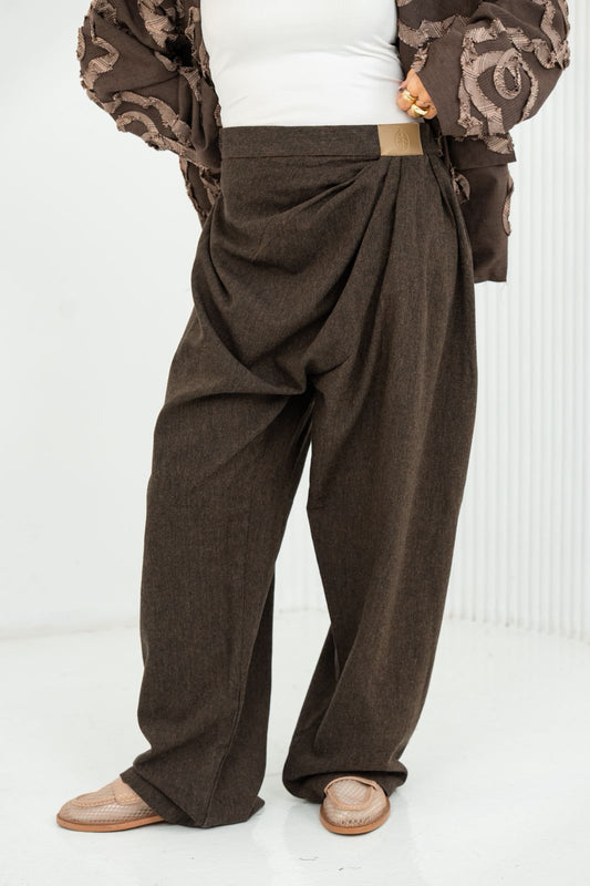 Side drapped pants