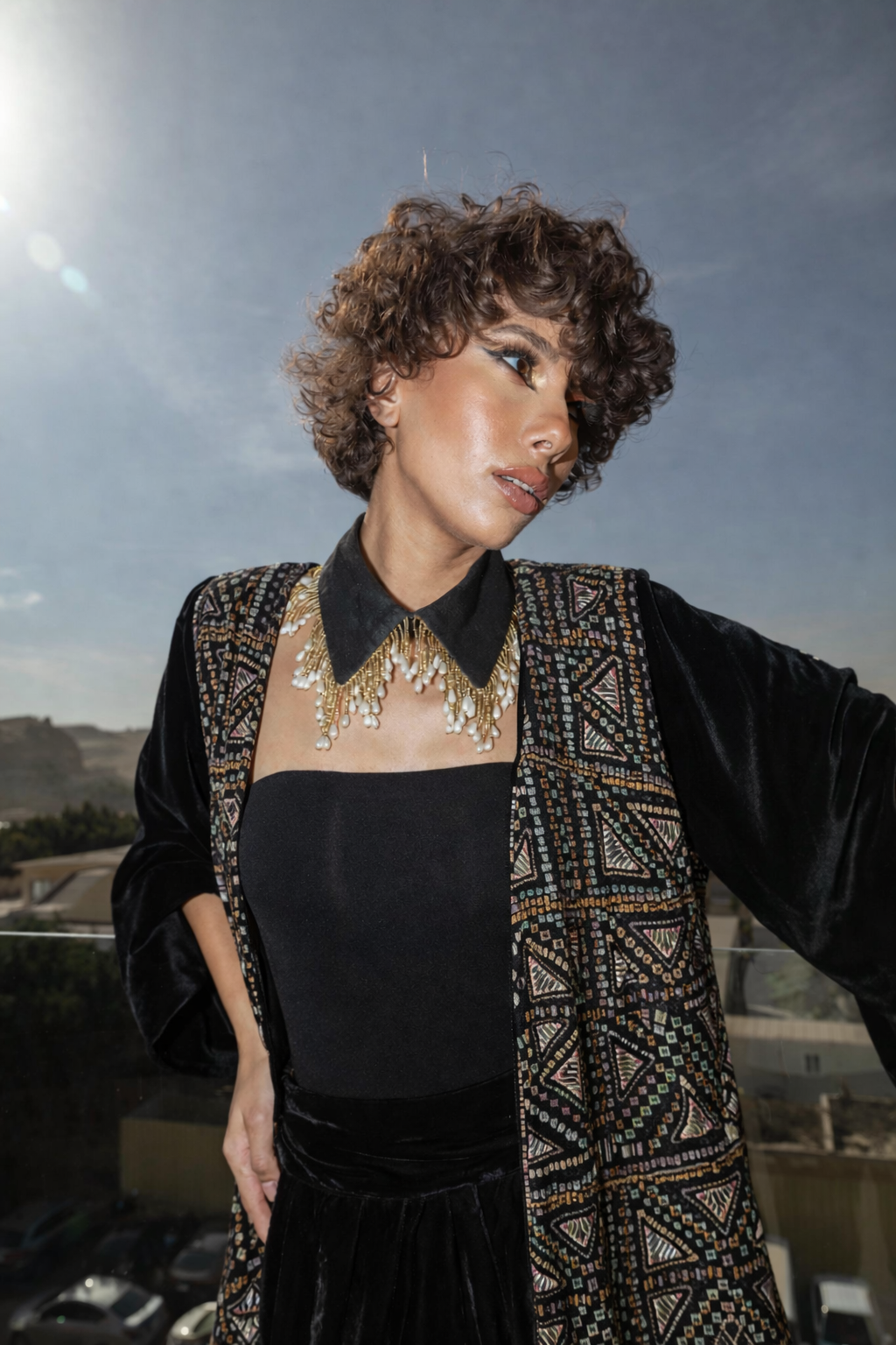 New Edition ablique kaftan with back stripes