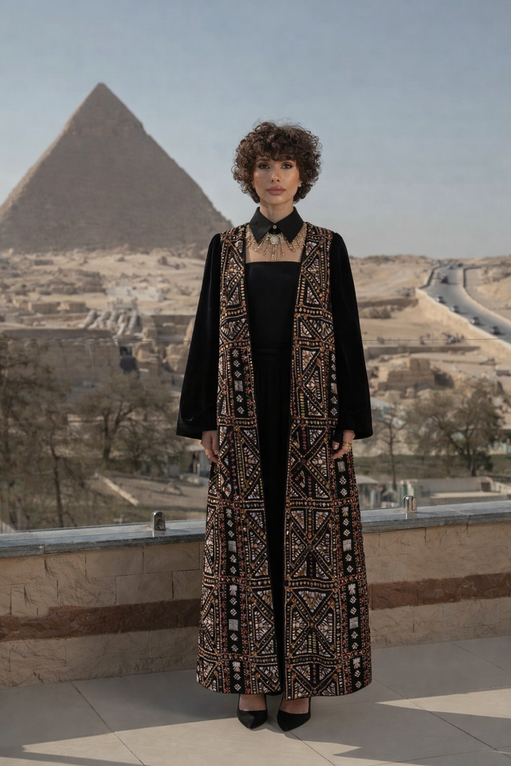 New Edition ablique kaftan with back stripes